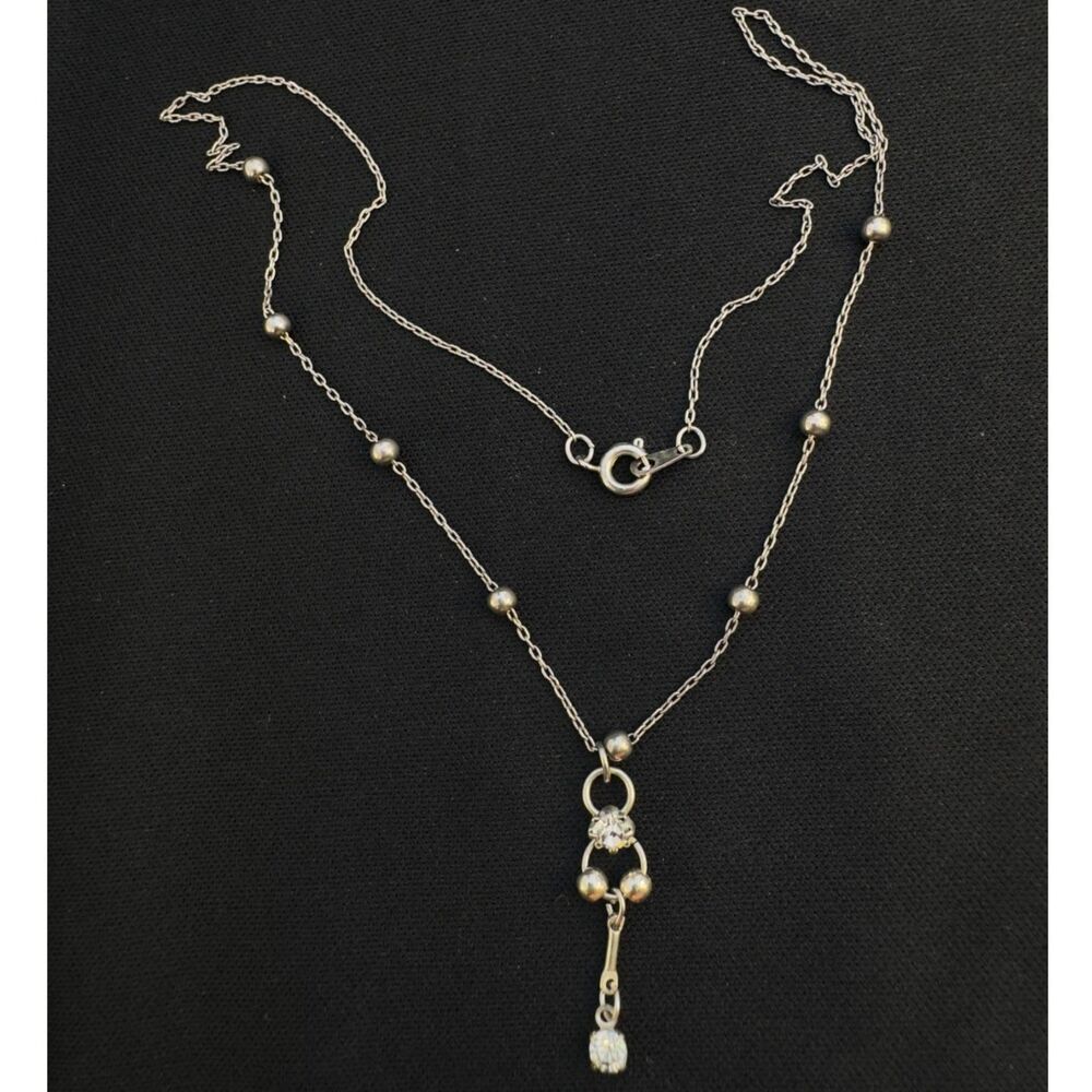 Dainty Rhinestone Y Necklace